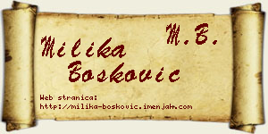 Milika Bošković vizit kartica